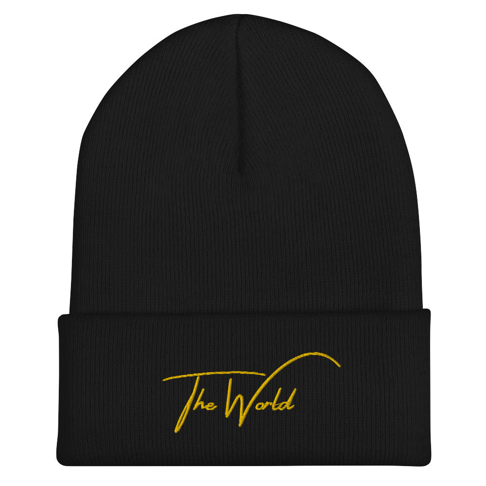 'The World' Embroidered Beanie