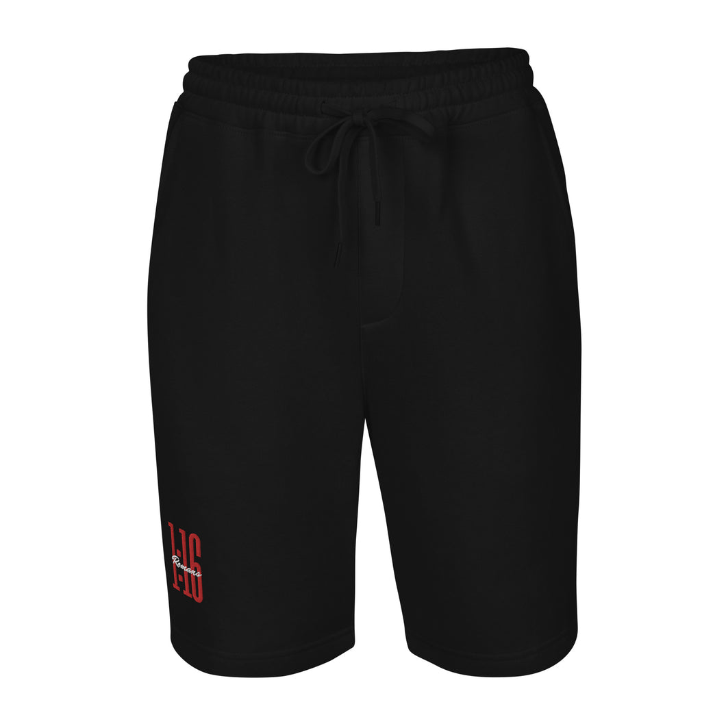 Romans 1:16 fleece shorts